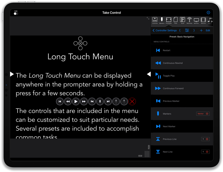 Customize Long Touch Menu